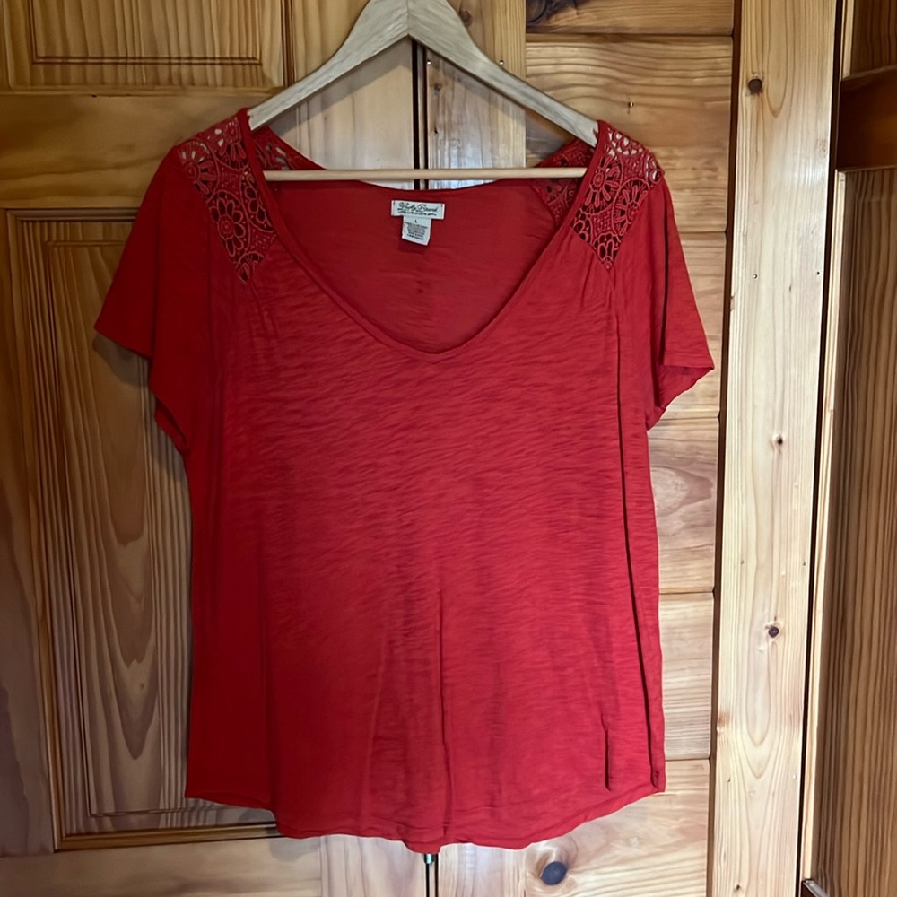 Lucky Brand Orange Boho Tee - Size L